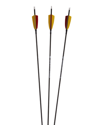 Penthalon Carbon Arrows Slim Line zwart met natuur veren - afb. 1